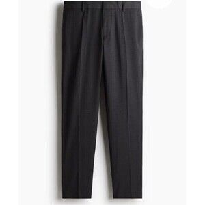 H&M Dress Pants Mens 44 R Gray Slim Fit Stretch Pockets Flat Front New